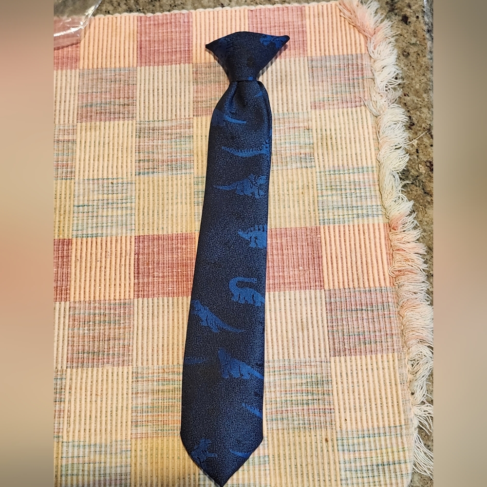 Clip on tie dinosaur pattern boy